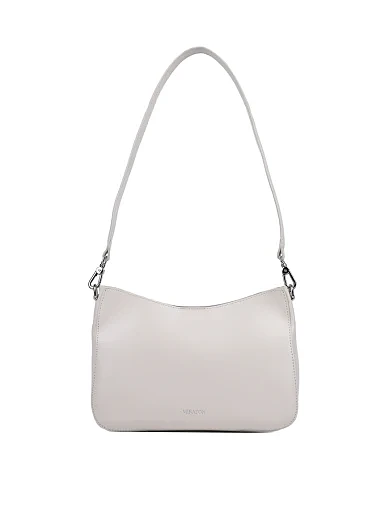 Женская сумка MIRATON кожаная белая с декоративной застежкой - фото 3 - Miraton
