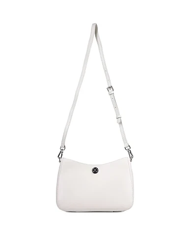 Женская сумка MIRATON кожаная белая с декоративной застежкой - фото 4 - Miraton