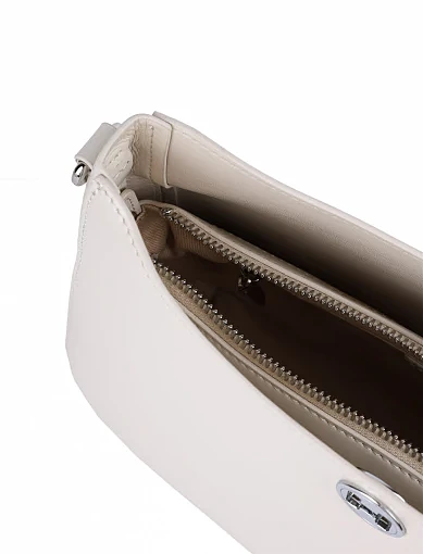 Женская сумка MIRATON кожаная белая с декоративной застежкой - фото 5 - Miraton