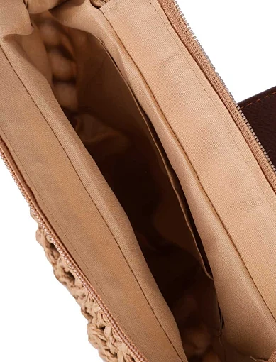 Женская сумка через плечо MIRATON соломенная бежевая - фото 6 - Miraton