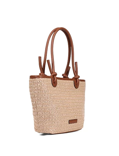 Жіноча сумка тоут MIRATON солом'яна бежева - фото 2 - Miraton