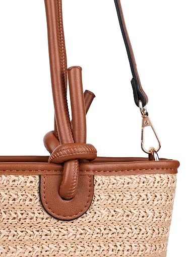 Жіноча сумка тоут MIRATON солом'яна бежева - фото 4 - Miraton