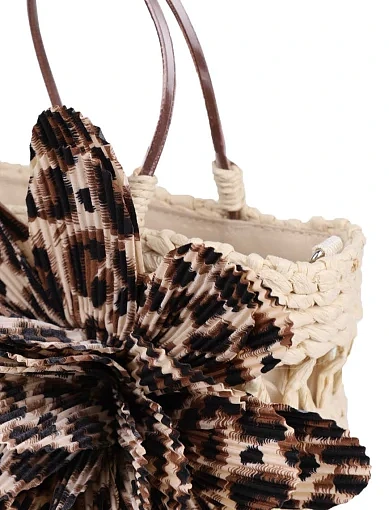 Женская сумка через плечо MIRATON соломенная бежевая - фото 4 - Miraton