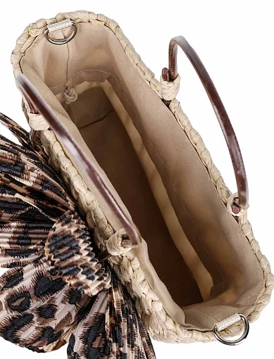 Женская сумка через плечо MIRATON соломенная бежевая - фото 6 - Miraton