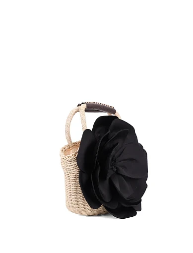 Жіноча сумка MIRATON солом'яна чорна - фото 2 - Miraton