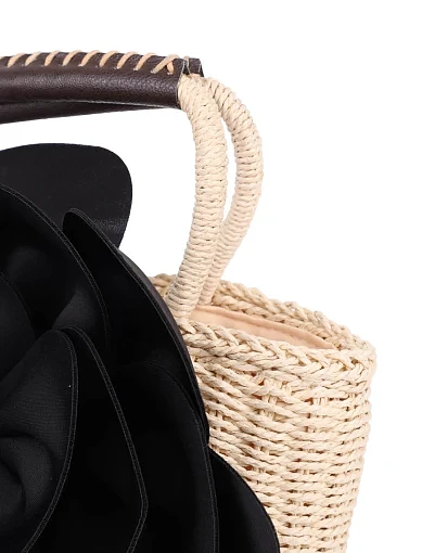 Жіноча сумка MIRATON солом'яна чорна - фото 4 - Miraton