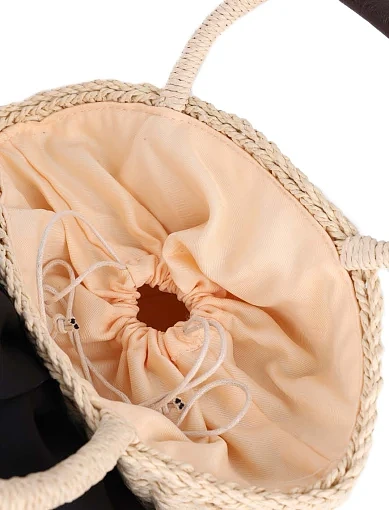 Жіноча сумка MIRATON солом'яна чорна - фото 5 - Miraton