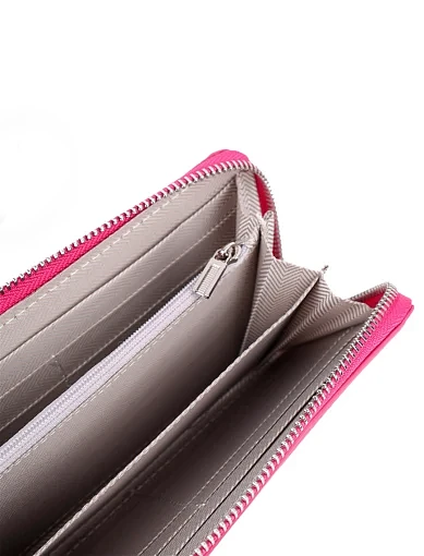 Жіночий гаманець шкіряний рожевий на блискавці - фото 4 - Miraton
