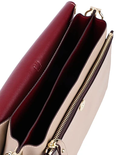 Жіноча сумка через плече MIRATON шкіряна бежева - фото 6 - Miraton