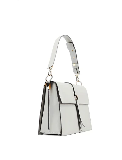 Жіноча сумка через плече MIRATON шкіряна молочного кольору - фото 2 - Miraton