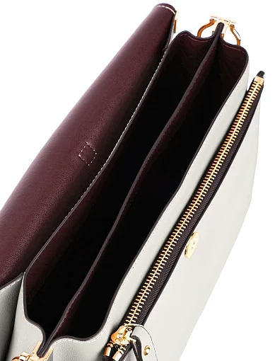 Жіноча сумка через плече MIRATON шкіряна молочного кольору - фото 6 - Miraton