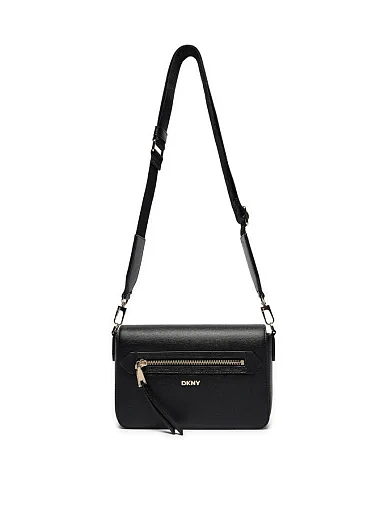 Жіноча сумка camera bag DKNY шкіряна чорна - фото 4 - Miraton