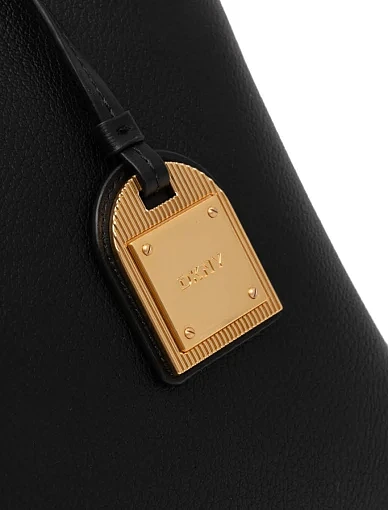 Жіноча сумка тоут DKNY шкіряна чорна - фото 4 - Miraton