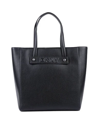 Жіноча сумка тоут DKNY з екошкіри чорна фото 1