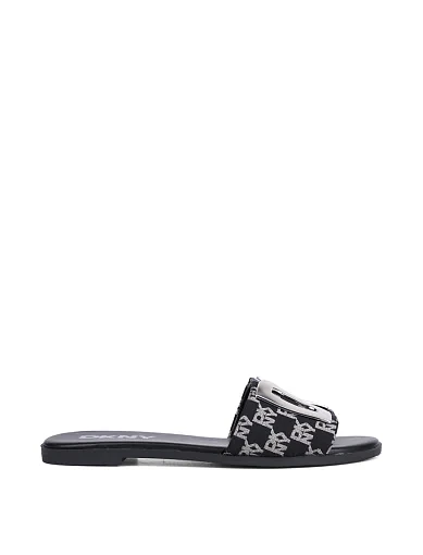 Жіночі шльопанці DKNY тканинні чорні фото 1