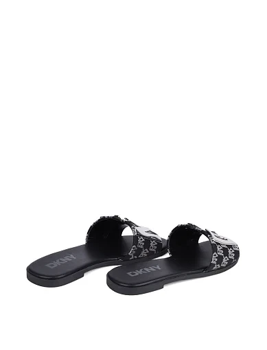 Жіночі шльопанці DKNY тканинні чорні - фото 4 - Miraton
