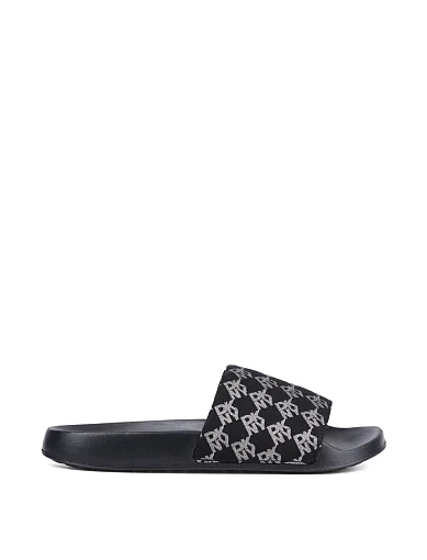 Жіночі шльопанці DKNY тканинні чорні фото 1