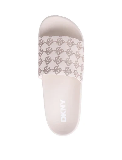 Женские шлепанцы DKNY тканевые молочного цвета - фото 2 - Miraton