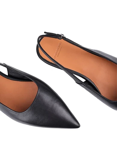 Жіночі балетки слінгбеки Vagabond шкіряні чорні - фото 5 - Miraton