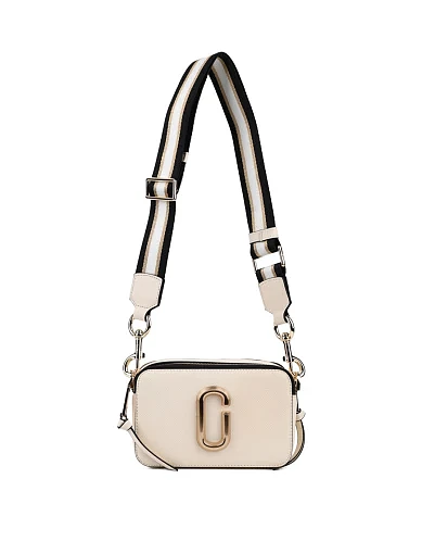 Женская сумка camera bag MIRATON кожаная белая с декоративной застежкой - фото 4 - Miraton