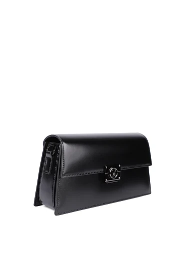 Женская сумка леди лайк MIRATON кожаная черная с декоративной застежкой - фото 3 - Miraton