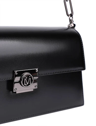 Женская сумка леди лайк MIRATON кожаная черная с декоративной застежкой - фото 6 - Miraton