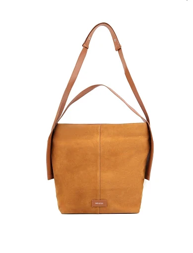 Жіноча сумка шоппер MIRATON замшева кемел - фото 5 - Miraton
