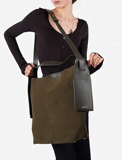 Жіноча сумка шоппер MIRATON замшева зелена - фото 2 - Miraton