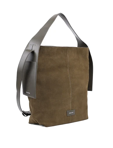 Жіноча сумка шоппер MIRATON замшева зелена - фото 3 - Miraton