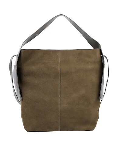 Жіноча сумка шоппер MIRATON замшева зелена - фото 4 - Miraton