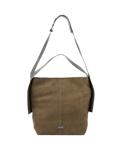 Жіноча сумка шоппер MIRATON замшева зелена - фото 5 - Miraton