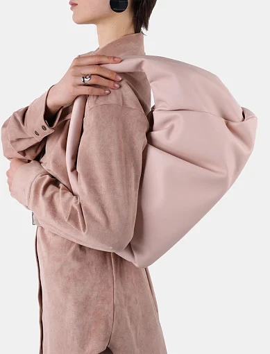 Женская сумка поуч MIRATON кожаная розовая - фото 2 - Miraton