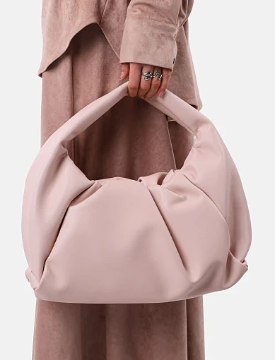 Женская сумка поуч MIRATON кожаная розовая - фото 7 - Miraton