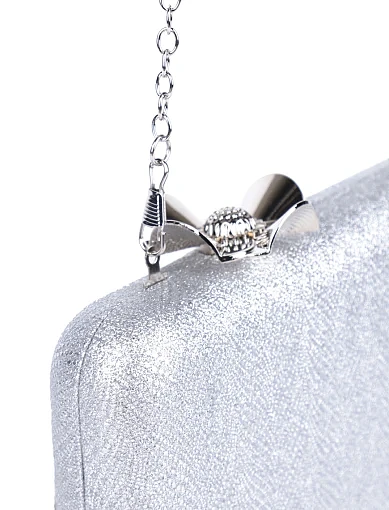 Жіночий клатч MIRATON з ламе срібний - фото 3 - Miraton