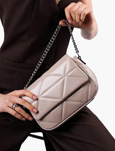 Жіноча сумка крос-боді MIRATON шкіряна бежева - фото 2 - Miraton