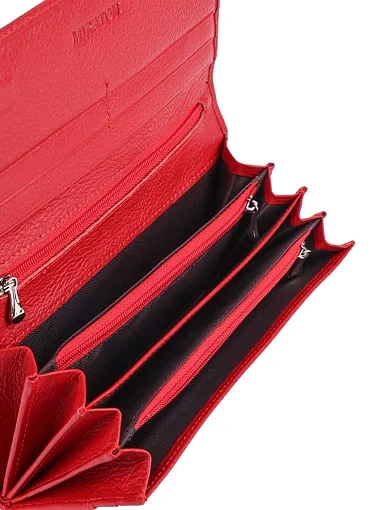 Жіночий гаманець шкіряний червоний на магніті - фото 4 - Miraton