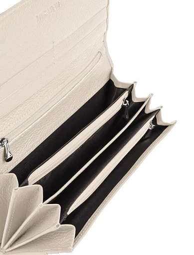 Жіночий гаманець шкіряний молочний на магніті - фото 4 - Miraton