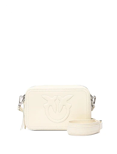 Жіноча сумка camera bag Pinko шкіряна молочного кольору фото 1
