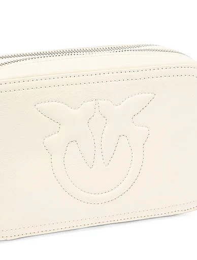 Женская сумка camera bag Pinko кожаная молочного цвета - фото 3 - Miraton