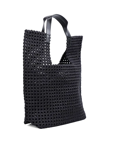 Жіноча сумка шопер MIRATON тканинна чорна - фото 3 - Miraton