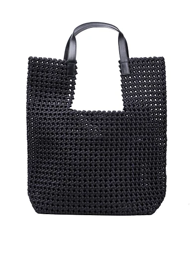 Жіноча сумка шопер MIRATON тканинна чорна - фото 4 - Miraton