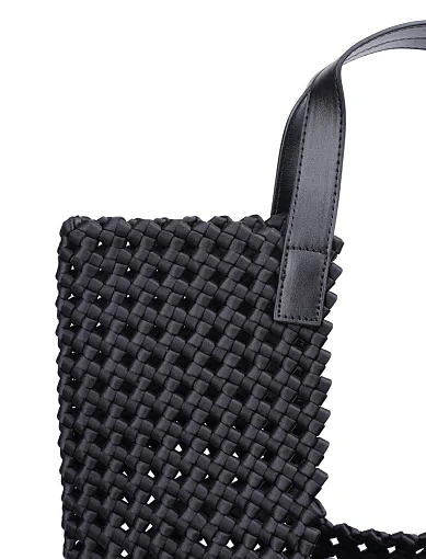 Жіноча сумка шопер MIRATON тканинна чорна - фото 5 - Miraton