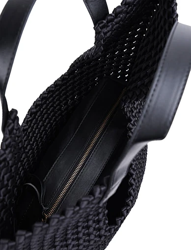 Жіноча сумка шопер MIRATON тканинна чорна - фото 6 - Miraton