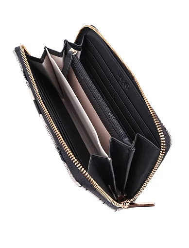 Жіночий гаманець з екошкіри чорний на блискавці - фото 4 - Miraton