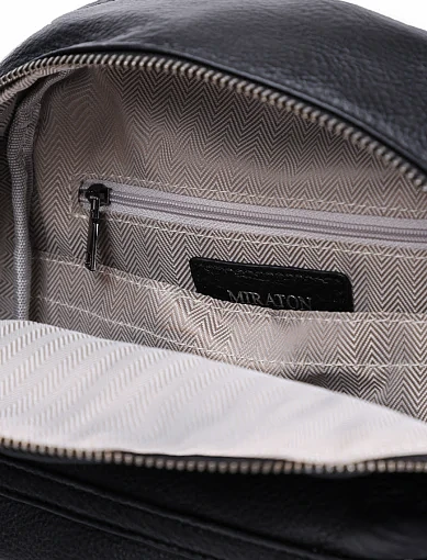 Женская сумка MIRATON кожаная черная - фото 5 - Miraton