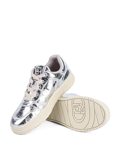 Жіночі кеди LIU JO шкіряні срібного кольору - фото 2 - Miraton