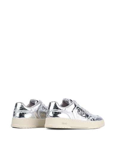 Жіночі кеди LIU JO шкіряні срібного кольору - фото 4 - Miraton