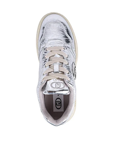 Жіночі кеди LIU JO шкіряні срібного кольору - фото 5 - Miraton