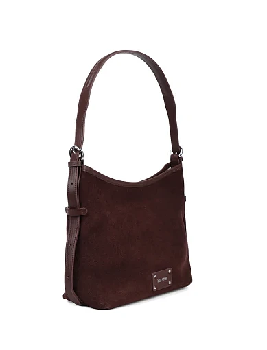 Женская сумка хобо MIRATON замшевая коричневая - фото 3 - Miraton
