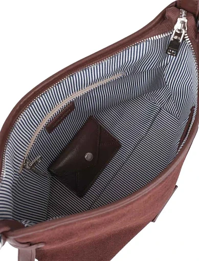 Женская сумка хобо MIRATON замшевая коричневая - фото 6 - Miraton